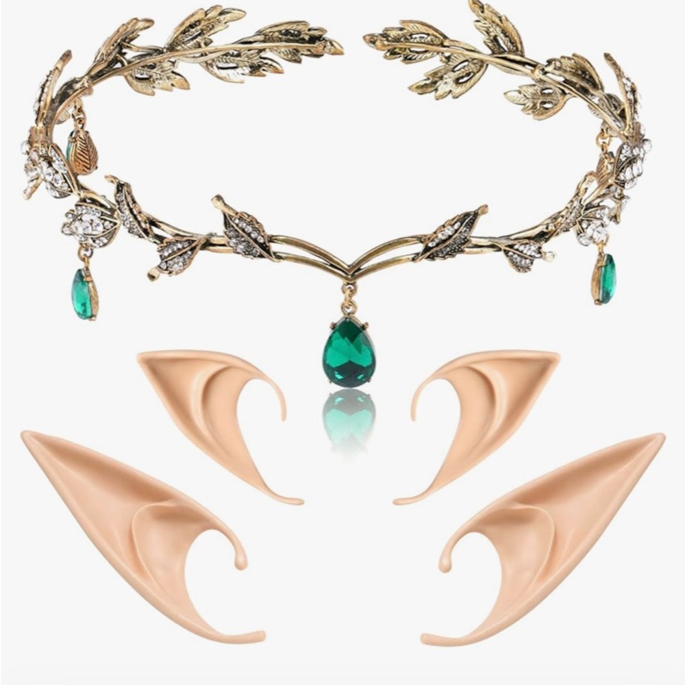Crystal Crown and Elf ear set